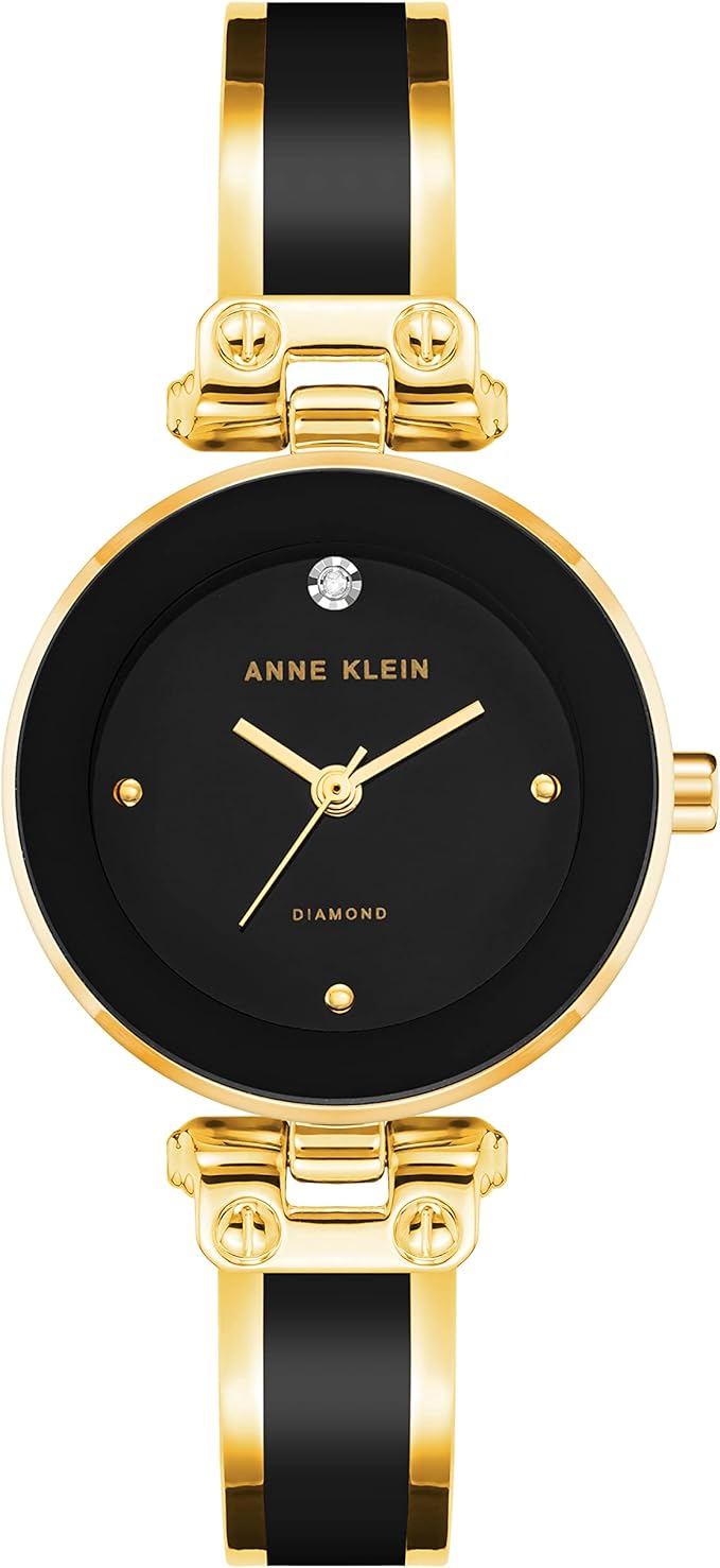 Eleganz und Zeitlosigkeit: Die Anne Klein AK/1980BKGB Damenuhr mit Diamanten
